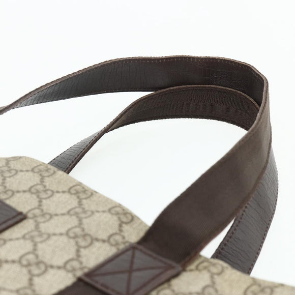 GUCCI GG Supreme Tote Bag PVC Beige 141624 Auth 179266A
