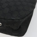 GUCCI GG Canvas Hand Bag Black Silver 132260 Auth 179267A-10