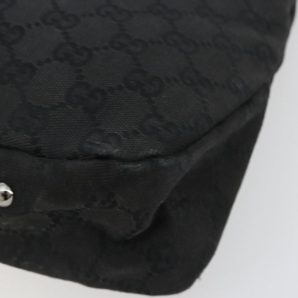 GUCCI GG Canvas Hand Bag Black Silver 132260 Auth 179267A