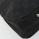 GUCCI GG Canvas Hand Bag Black Silver 132260 Auth 179267A-11