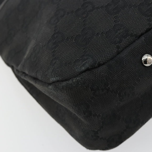 GUCCI GG Canvas Hand Bag Black Silver 132260 Auth 179267A