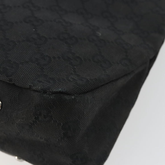 GUCCI GG Canvas Hand Bag Black Silver 132260 Auth 179267A