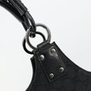 GUCCI GG Canvas Hand Bag Black Silver 132260 Auth 179267A-14
