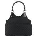GUCCI GG Canvas Hand Bag Black Silver 132260 Auth 179267A-2