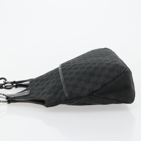 GUCCI GG Canvas Hand Bag Black Silver 132260 Auth 179267A