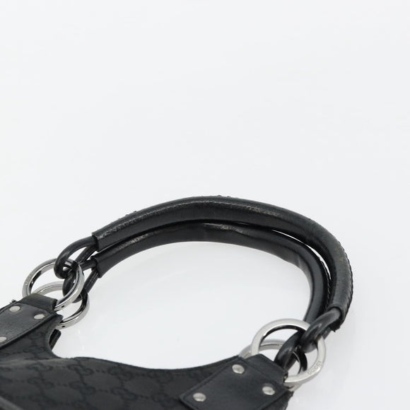 GUCCI GG Canvas Hand Bag Black Silver 132260 Auth 179267A