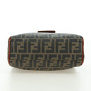 FENDI Zucca Canvas Shoulder Bag Black Brown Auth 179273V-12