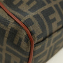 FENDI Zucca Canvas Shoulder Bag Black Brown Auth 179273V-15