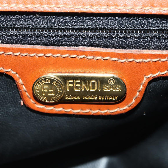 FENDI Zucca Canvas Shoulder Bag Black Brown Auth 179273V
