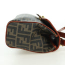 FENDI Zucca Canvas Shoulder Bag Black Brown Auth 179273V-5