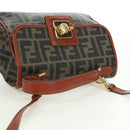 FENDI Zucca Canvas Shoulder Bag Black Brown Auth 179273V-6