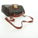 FENDI Zucca Canvas Shoulder Bag Black Brown Auth 179273V-9