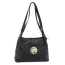VERSACE Shoulder Bag Leather Black Gold Auth 179275A-1