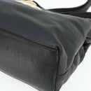 VERSACE Shoulder Bag Leather Black Gold Auth 179275A-8