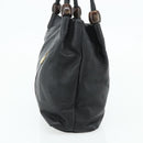 VERSACE Shoulder Bag Leather Black Gold Auth 179275A-3