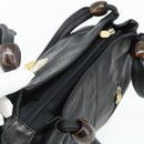 VERSACE Shoulder Bag Leather Black Gold Auth 179275A-6