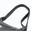 VERSACE Shoulder Bag Leather Black Gold Auth 179275A-14