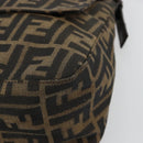FENDI Zucca Canvas Mamma Baguette Shoulder Bag Black Brown Auth 179280A-10