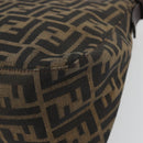 FENDI Zucca Canvas Mamma Baguette Shoulder Bag Black Brown Auth 179280A-12