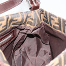 FENDI Zucca Canvas Mamma Baguette Shoulder Bag Black Brown Auth 179280A-20