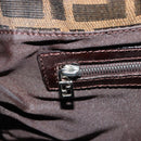 FENDI Zucca Canvas Mamma Baguette Shoulder Bag Black Brown Auth 179280A-22