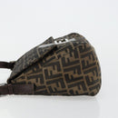 FENDI Zucca Canvas Mamma Baguette Shoulder Bag Black Brown Auth 179280A-5