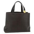 BURBERRY Hand Bag Leather Brown Gold Auth 179281A-1