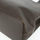 BURBERRY Hand Bag Leather Brown Gold Auth 179281A-15