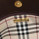 BURBERRY Hand Bag Leather Brown Gold Auth 179281A-10