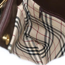 BURBERRY Hand Bag Leather Brown Gold Auth 179281A-18
