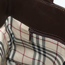 BURBERRY Hand Bag Leather Brown Gold Auth 179281A-19