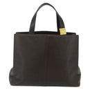 BURBERRY Hand Bag Leather Brown Gold Auth 179281A-13