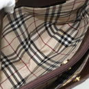 BURBERRY Hand Bag Leather Brown Gold Auth 179281A-22