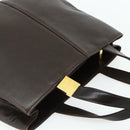 BURBERRY Hand Bag Leather Brown Gold Auth 179281A-6