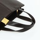 BURBERRY Hand Bag Leather Brown Gold Auth 179281A-7