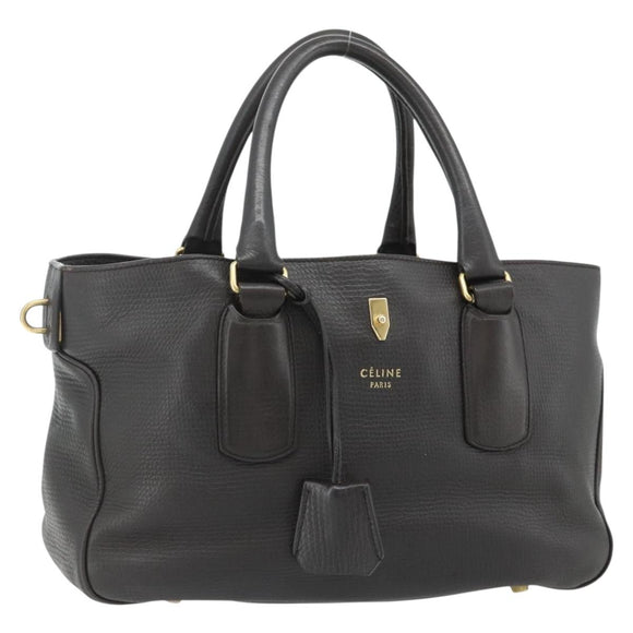 CELINE New Boogie Bag Hand Bag Leather Brown Gold Auth 179282A