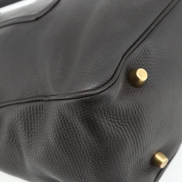 CELINE New Boogie Bag Hand Bag Leather Brown Gold Auth 179282A