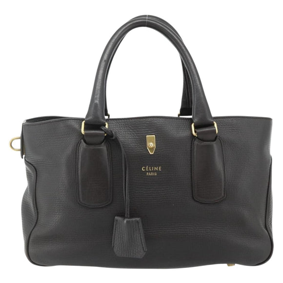 CELINE New Boogie Bag Hand Bag Leather Brown Gold Auth 179282A