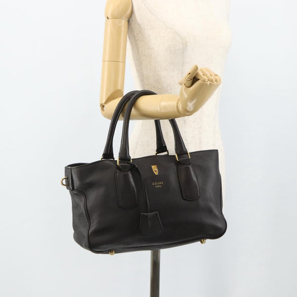 CELINE New Boogie Bag Hand Bag Leather Brown Gold Auth 179282A
