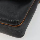CELINE Shoulder Bag Leather Black Gold Auth 179287-10