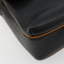 CELINE Shoulder Bag Leather Black Gold Auth 179287-11