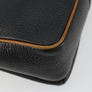 CELINE Shoulder Bag Leather Black Gold Auth 179287-13