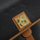 CELINE Shoulder Bag Leather Black Gold Auth 179287-14