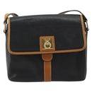 CELINE Shoulder Bag Leather Black Gold Auth 179287-2