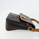 CELINE Shoulder Bag Leather Black Gold Auth 179287-4