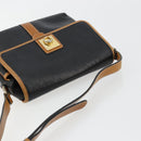 CELINE Shoulder Bag Leather Black Gold Auth 179287-6