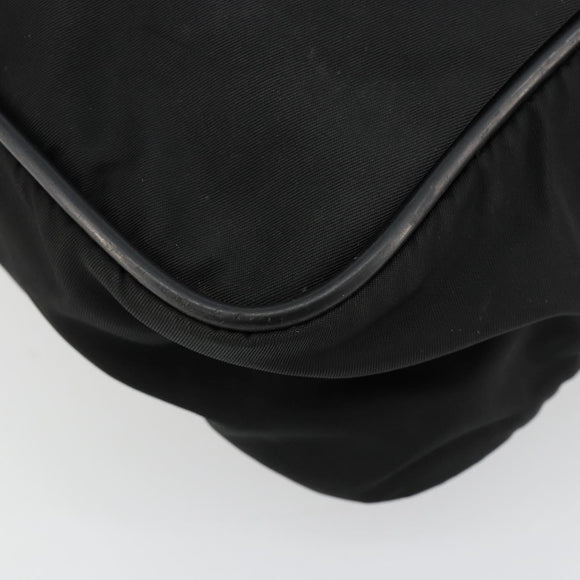 PRADA Shoulder Bag Nylon Black Silver Auth 179291
