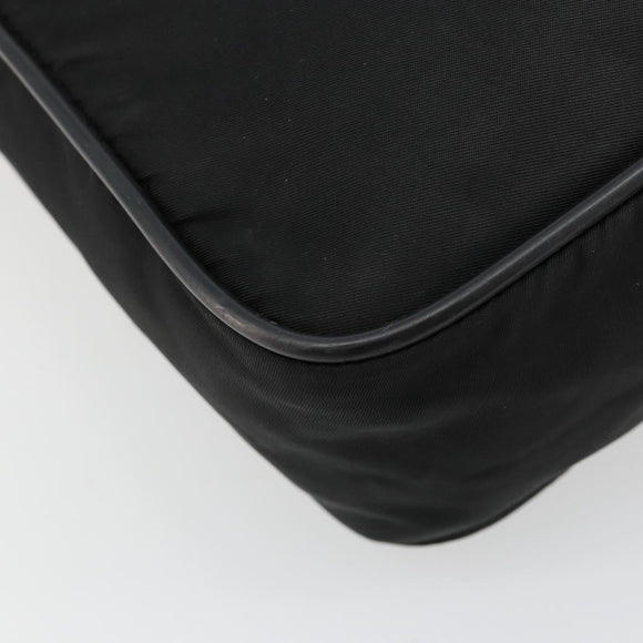 PRADA Shoulder Bag Nylon Black Silver Auth 179291