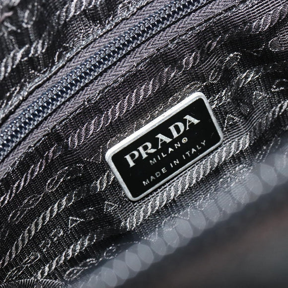 PRADA Shoulder Bag Nylon Black Silver Auth 179291