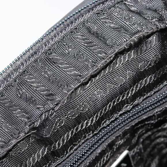PRADA Shoulder Bag Nylon Black Silver Auth 179291
